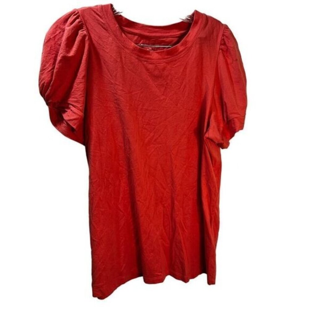 NEW Women's Classic-Fit Puff Short-Sleeve Crewneck T-Shirt Large‎